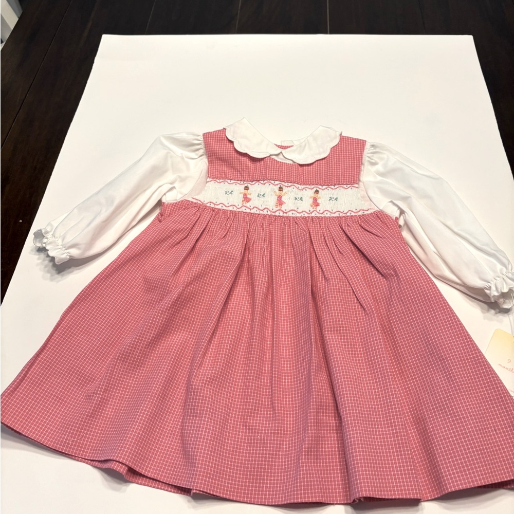 PETIT AMI DRESS  9 MONTHS DARK PINK & WHITE
BLOOMERS  DANCER EMBROIDERED & SMOCK
